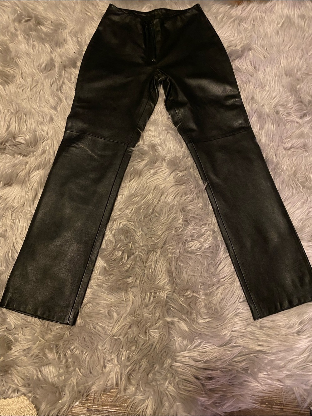 bebe Black Leather Pants with Satin Lining - Picture 3 of 5
